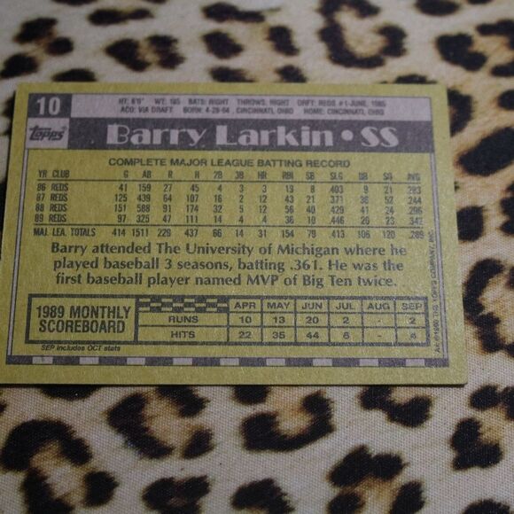 Barry Larkin #10 Baseball Card - Picture 2 of 2